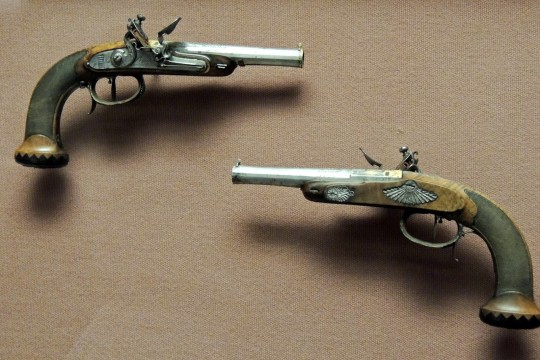 Napoleons pistols as displayed in West Point Museum New York