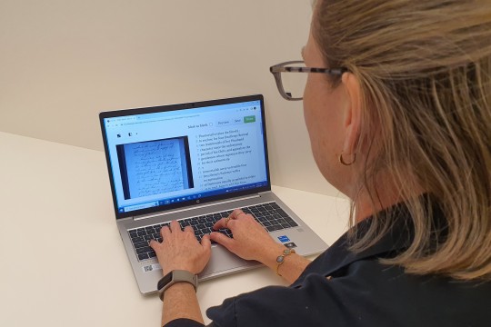 Person using a laptop