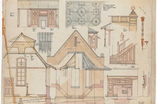 Architectural drawing of villa.