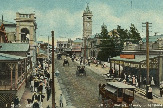 Post Office clock tower in Gill Street Charters Towers ca 1906