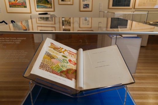 Preserved book in the Islands exhibition at the State Library of Queensland Photo by Josef Ruckli