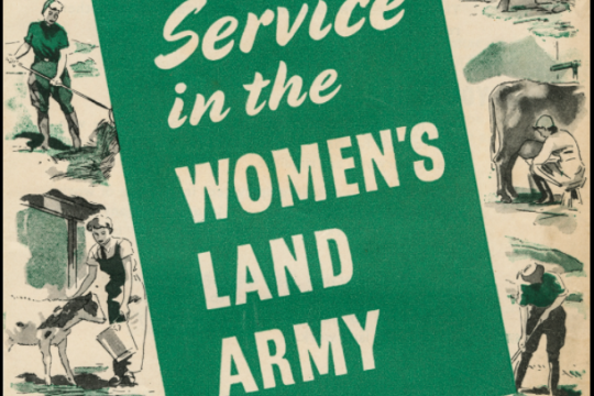 Phamplet with drawings of different duties offered in service with the womens land army 