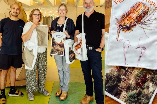 participants with their final tea towel