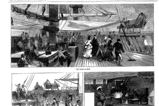 Sketches of the Indus emigrant ship taken from the front page of The Graphic 29 June 1872