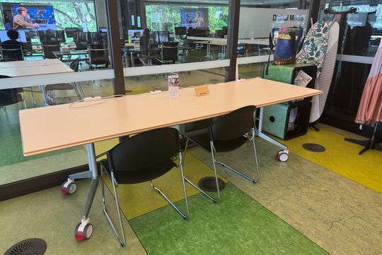 A photo of a meeting table at The Edge