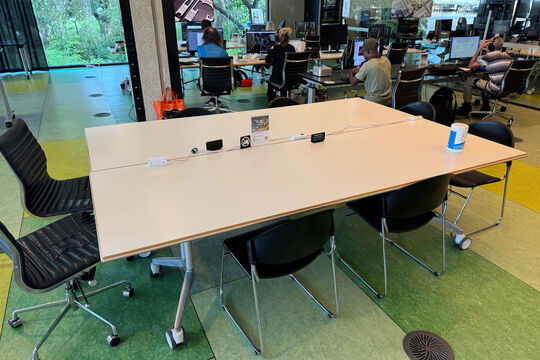 A photo of a meeting table at The Edge