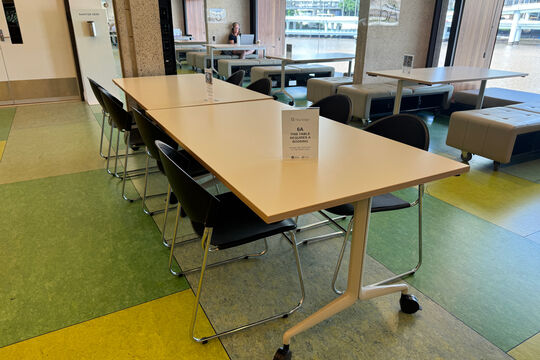 A photo of a meeting table at The Edge