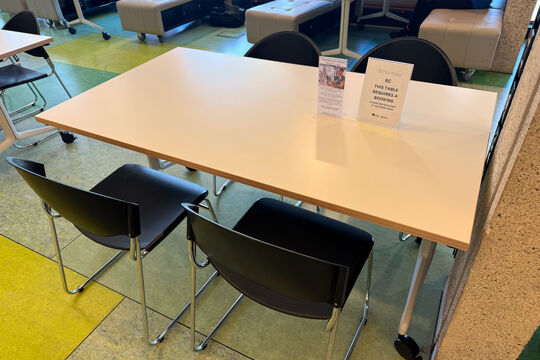 A photo of a meeting table at The Edge