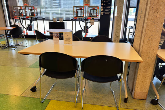 A photo of a meeting table at The Edge