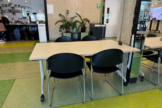 A photo of a meeting table at The Edge
