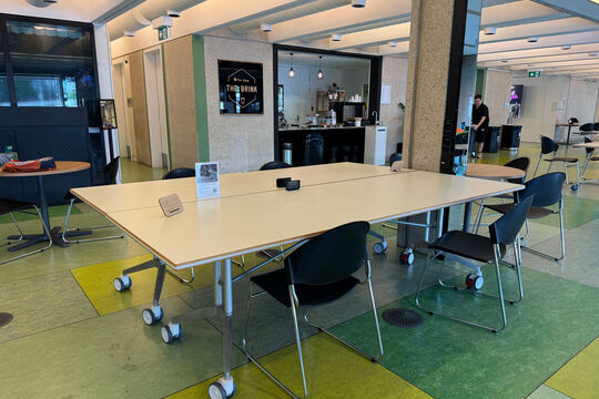 A photo of a meeting table at The Edge