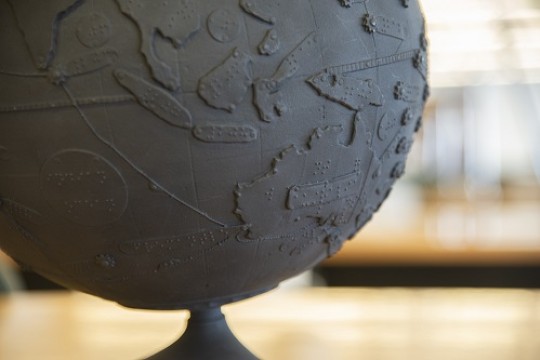 Close up photograph of the 3D Globe 