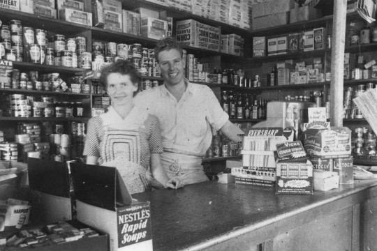 Ray and Babe Melrose inside their shop at Grovely