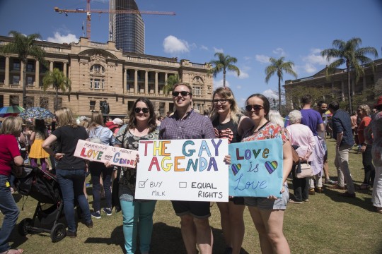  Brisbane Marriage Equality Rally protesters in Queens Gardens Brisbane Queensland 10 September 2017