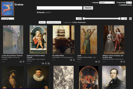 Screenshot of Crotos - a search and display engine for visual artworks powered by Wikidata  and Wikimedia Commons httpwwwzone47comcrotos