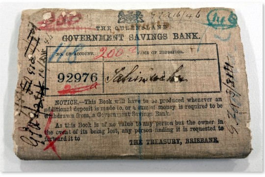 Savings bank passbook, Takin-we-her, 1883-1920