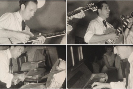 Four images of a band believed to have been The Rocketts Queenslands first rock n roll band ca1957