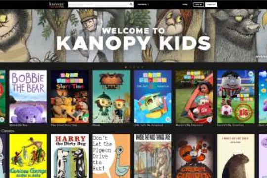 Screenshot of film streaming service Kanopys kids database
