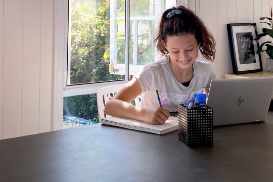 Girl studying at home