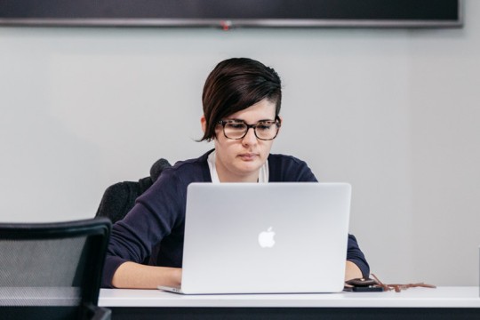 Client using a laptop