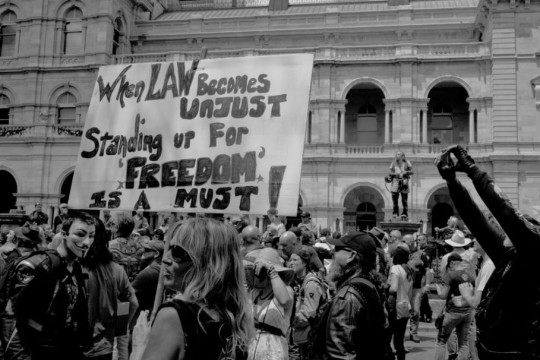 Anti-bikie law protest photographs, 2013 Hamish Cairns, John Oxley Library, SLQ Image no. 9352-0001-0022