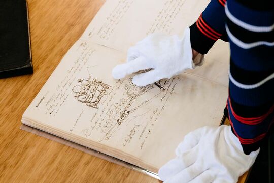 Person studying collections at State Library