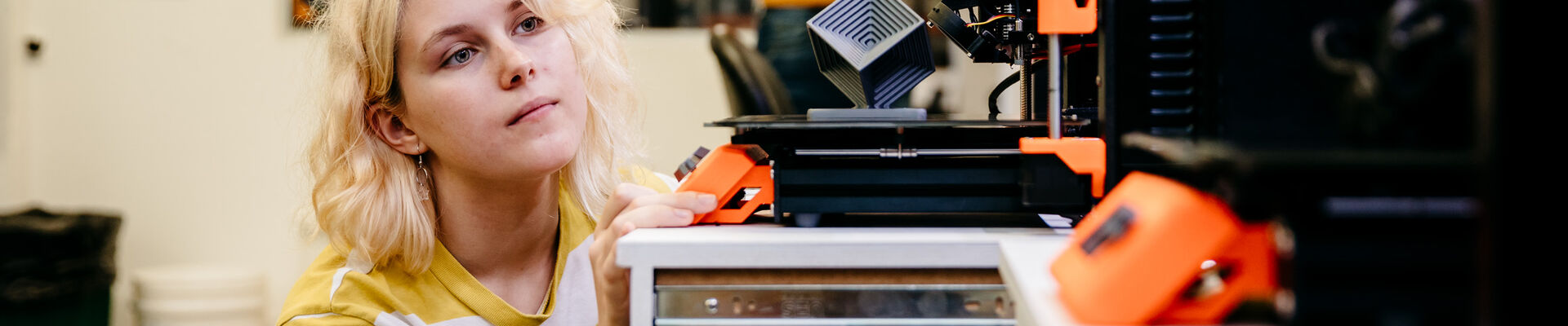 Teenager doing craft