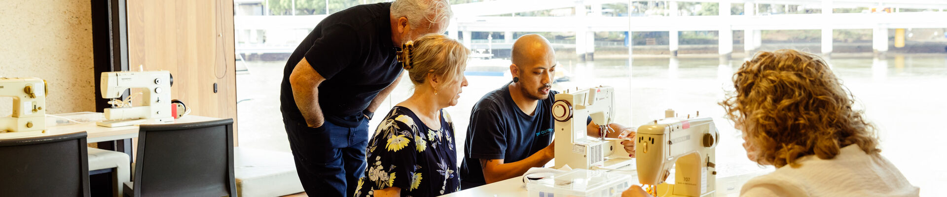 People learn sewing at The Edge