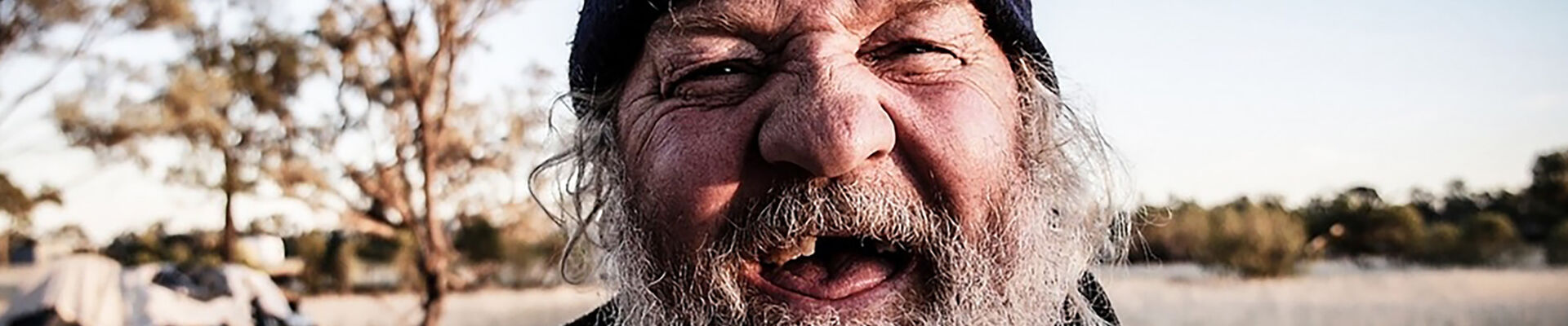 Close up portrait of a camel musterer in the outback