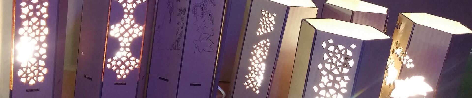 Laser-cut lampshade examples of the Laser-cut lampshade workshop