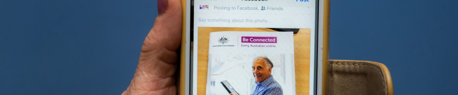 Be Connected promo on phone screen Be Connected promo on phone screen