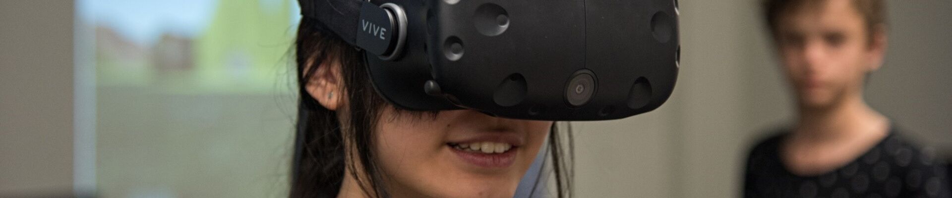 Young person using a VR headset
