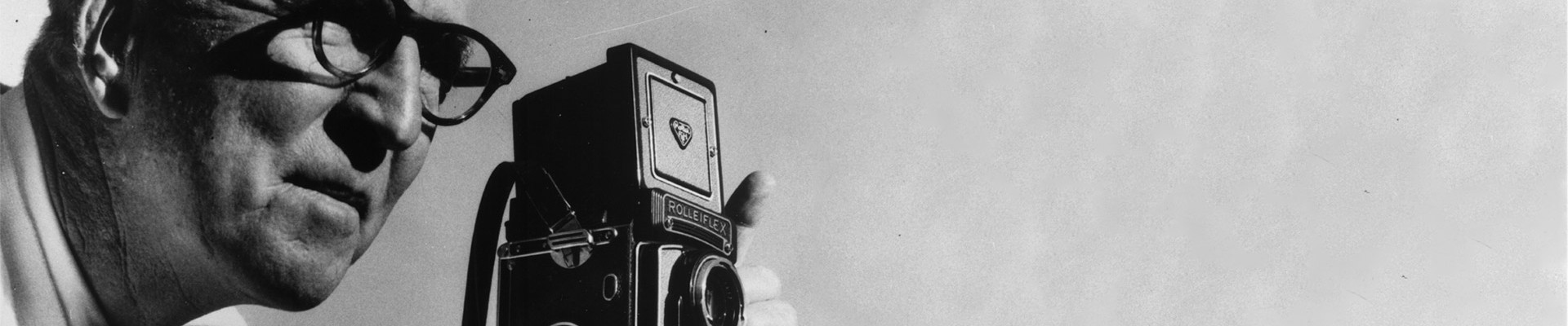 William Sneyd pictured with his Roliflex camera