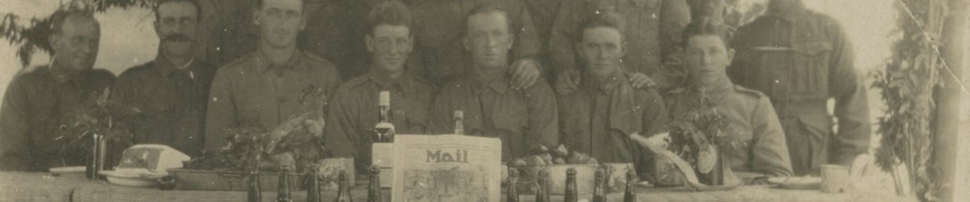 Australian Light Horse soldiers celebrating Christmas in Palestine during WWI 1917