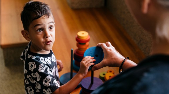 Boy playing with toys