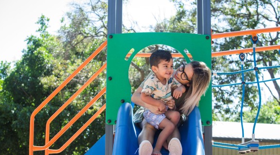 Mother and son at the playground