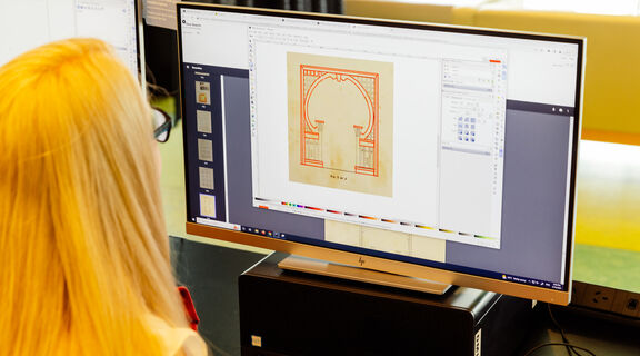 working on a vector design on a computer