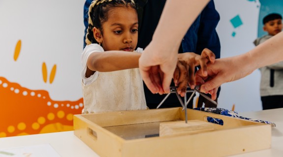 Child doing experiment