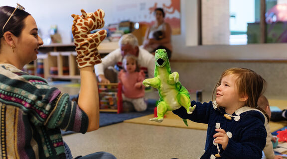 Puppet play in The Corner