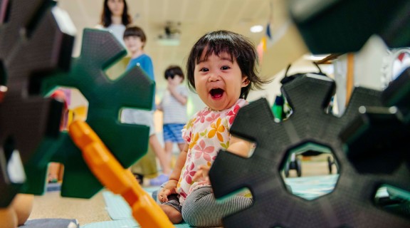 Happy child playing