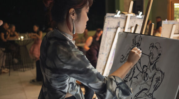 Live portraits at opening night
