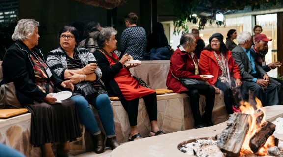 Cherbourg Marching Girls attending a Night By the Fire at State Library of Queensland.