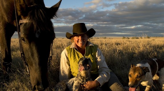 Drover Leah Garret in Ilfracombe, Queensland, 2013