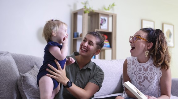 Family singing nursery rhymes