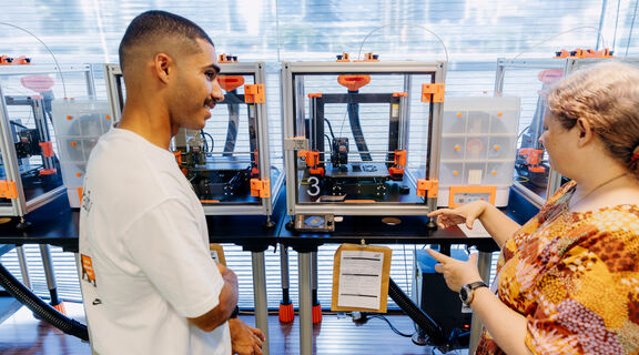 Participants learning how to design for 3D printing