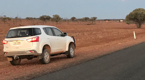 Car next to Diamantina Developmental Road Queensland