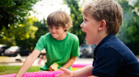 Family picnic and engaging with little one