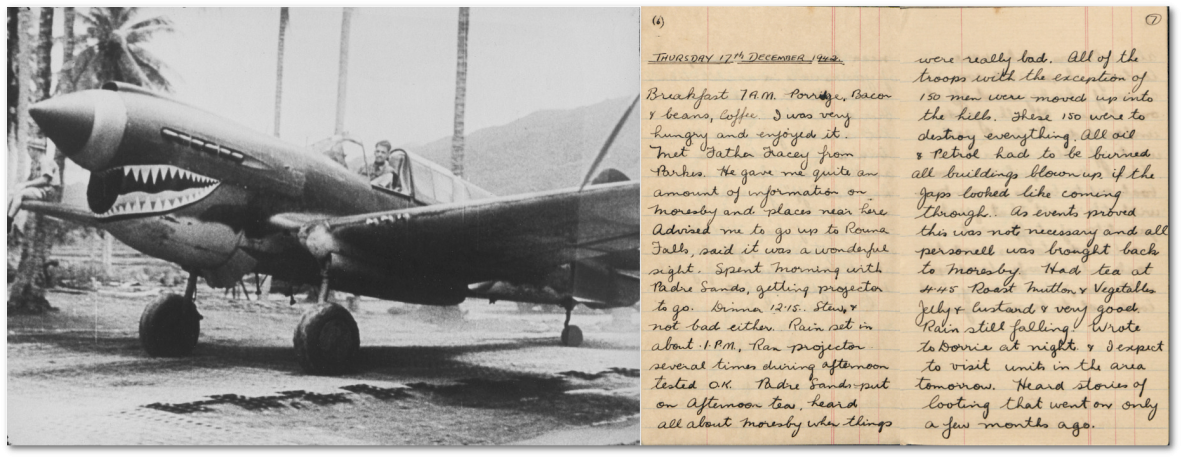 Fighter aircraft and diary 1942