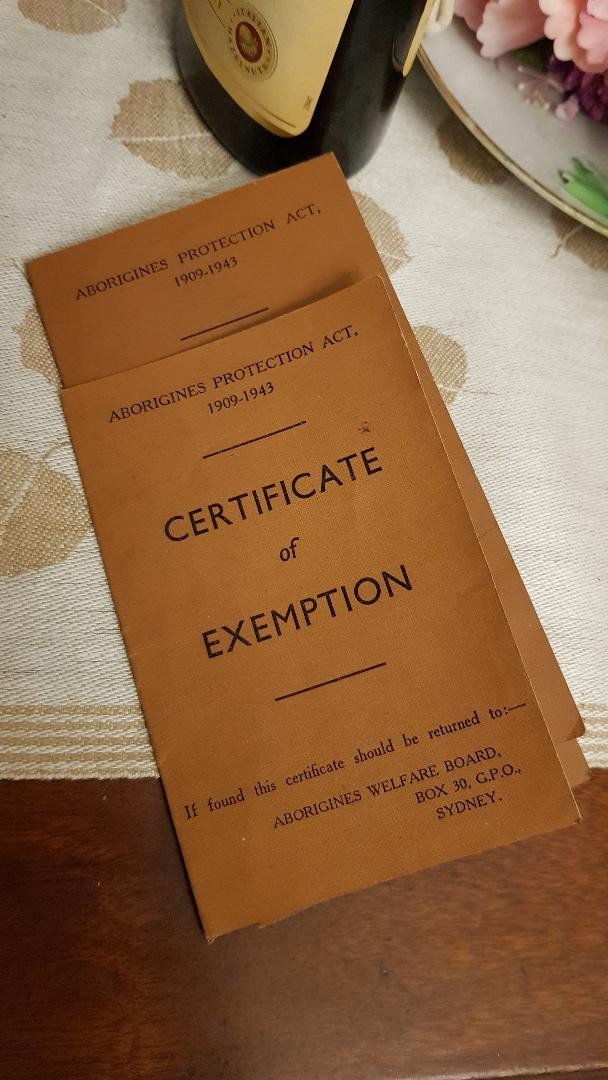 The Certificate of Exemption Passport, issued by Aborigines Welfare Board