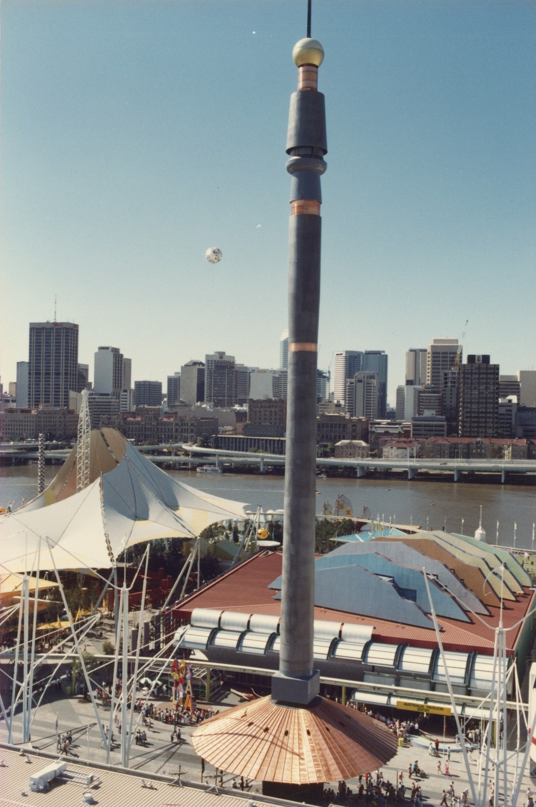 Sky Needle at World Expo 88 in South Bank, Brisbane, 1988. Photograph by Noel Pascoe.